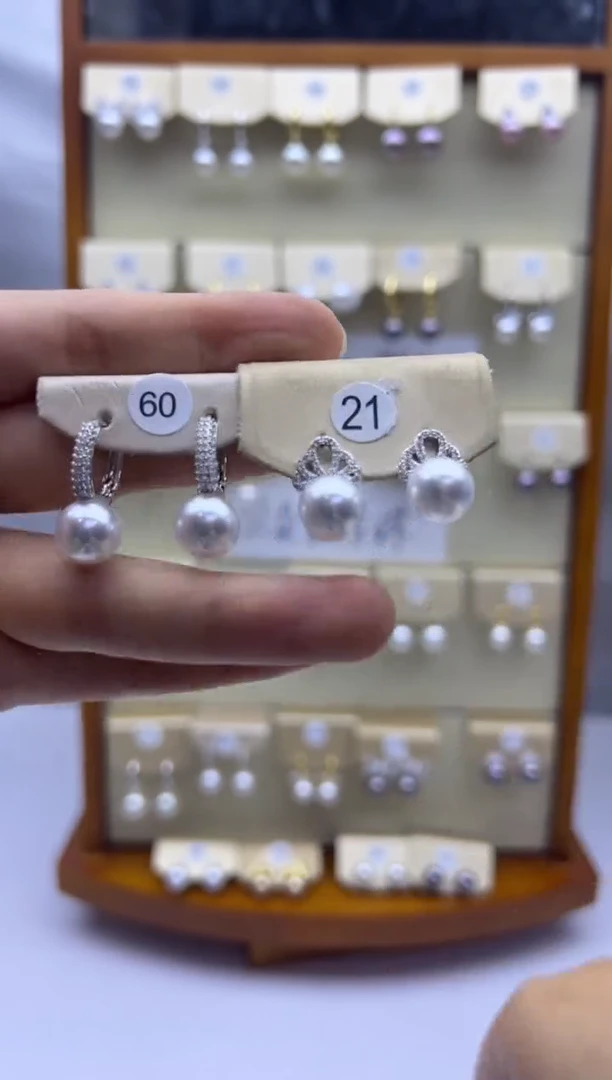 未镶嵌耳饰淡水珍珠60+21