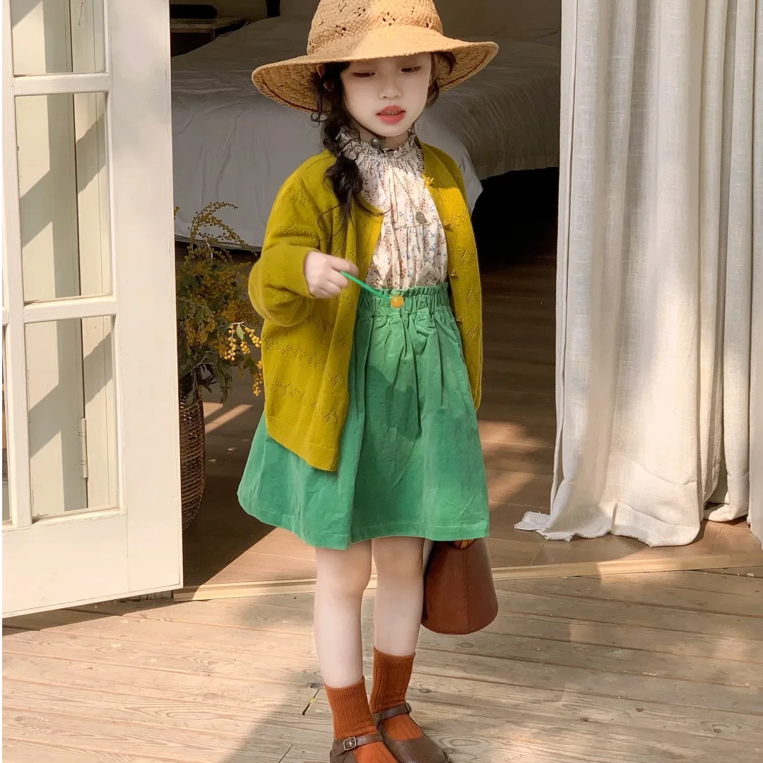 壹妈童装春秋小孩女童秋装套装洋气宝宝上衣外套公主裙衬衫儿童