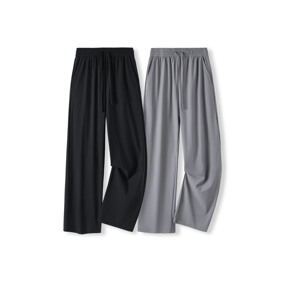 夏季男户外爆款冰丝凉感薄款休闲运动裤透气高弹力速干情侣空调裤