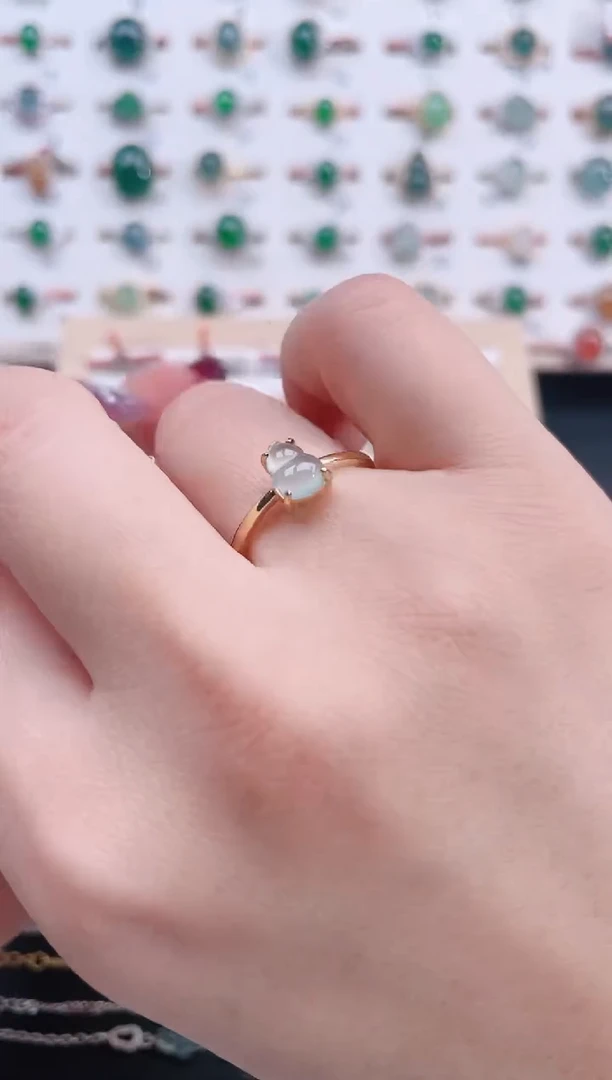 银S925镶嵌戒指翡翠天然翡翠