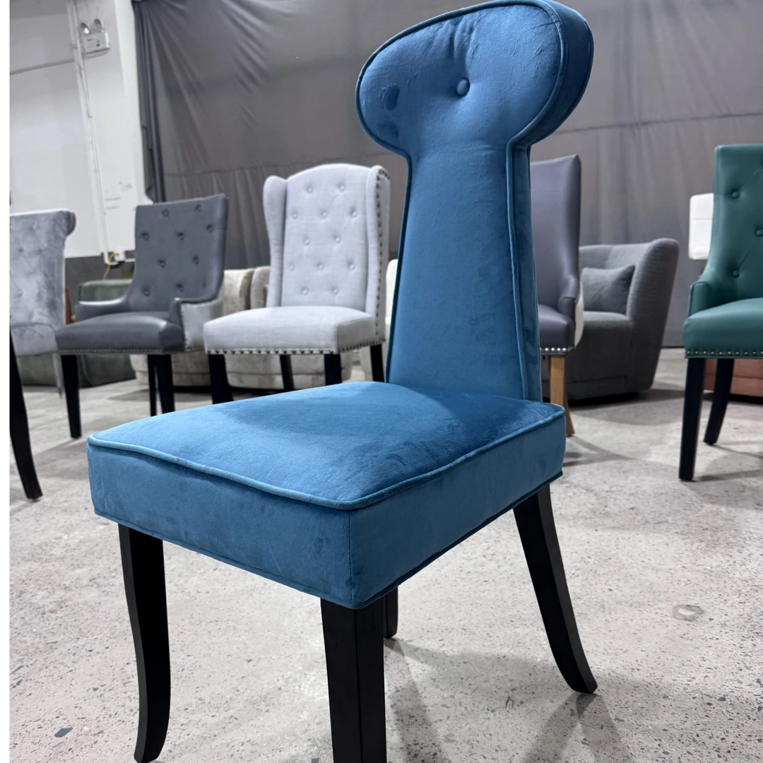 休闲椅简约家用北欧餐厅单人轻奢极简绒布