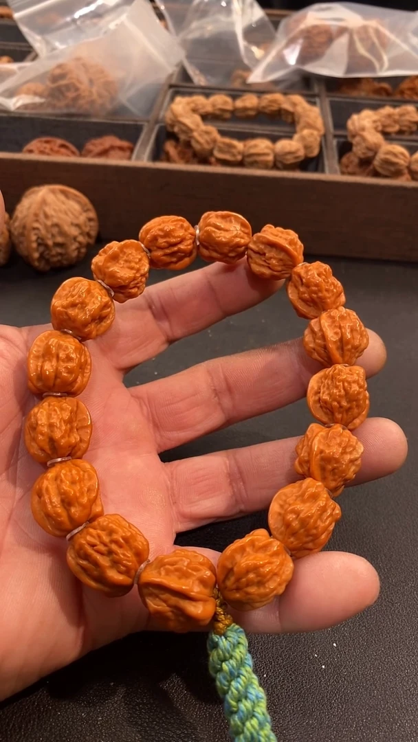 把件文玩核桃17左右蛤蟆手串打底