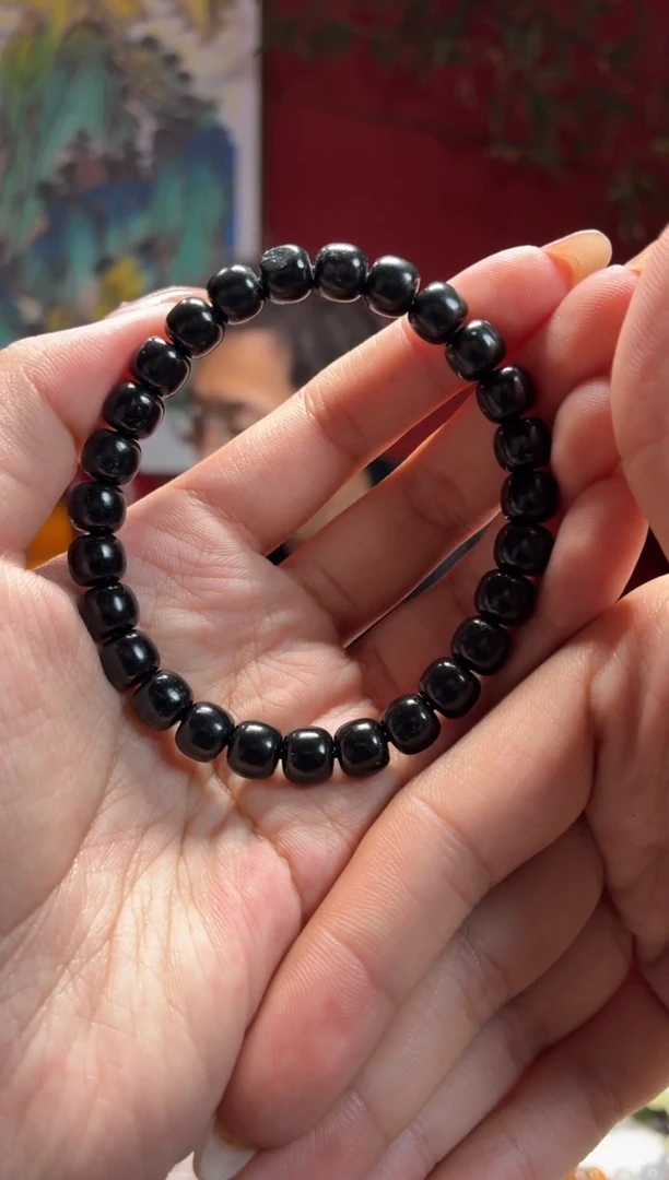 未镶嵌手串和田玉黑7-8老