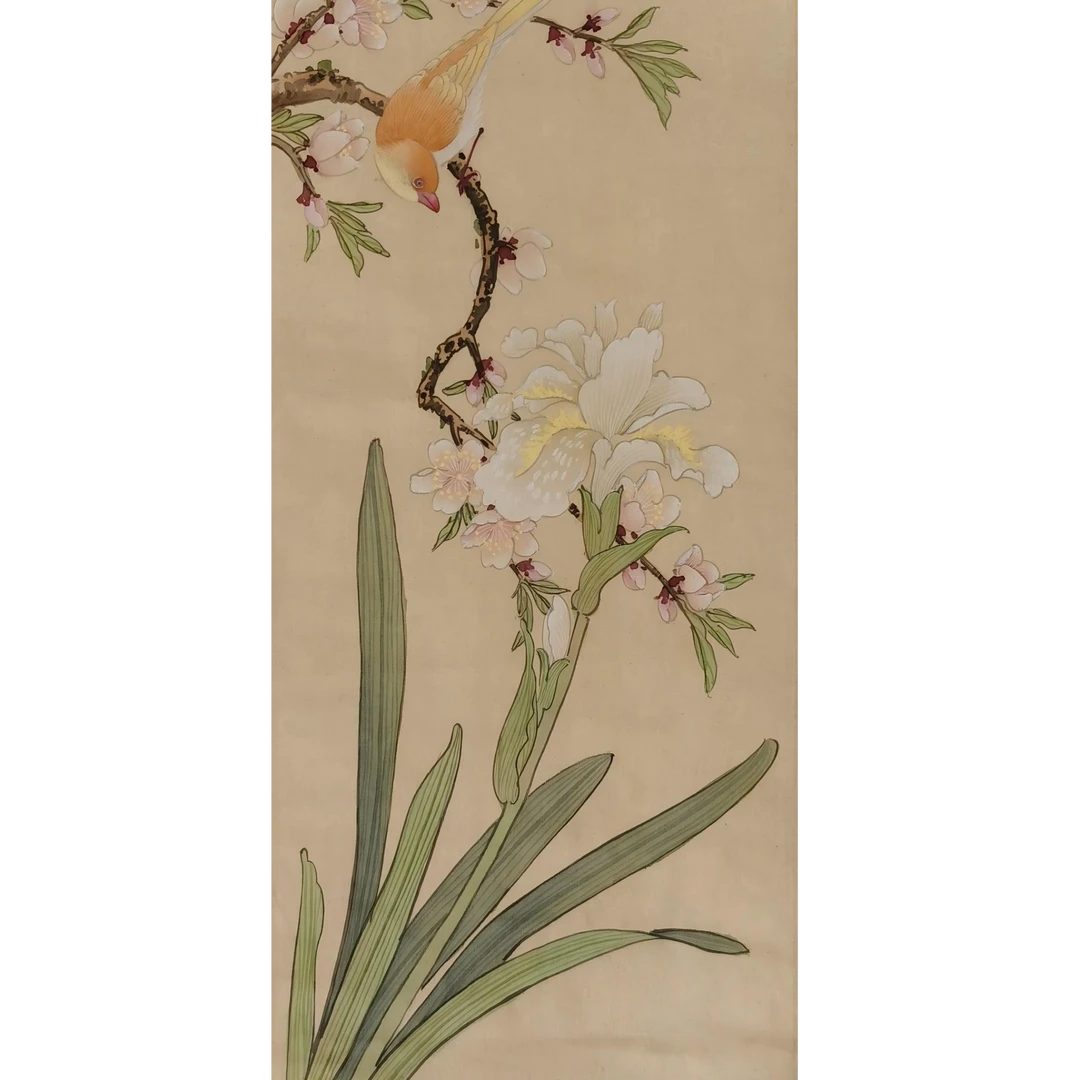 【辽拍美术】花鸟  V250709-2-238  （0.6平尺）绢本镜片  yy21w