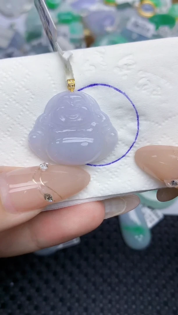 颈饰18K金镶嵌翡翠17   天然翡翠A货多样性发一件