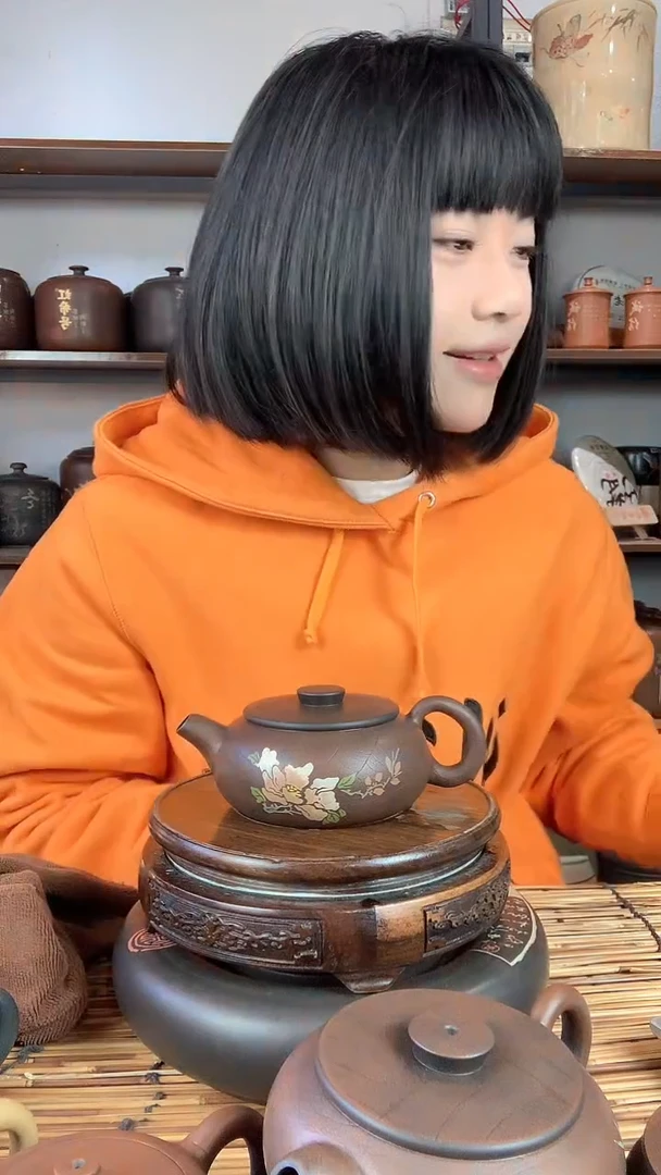 【闪购商品】罐建水紫陶手工彩填壶