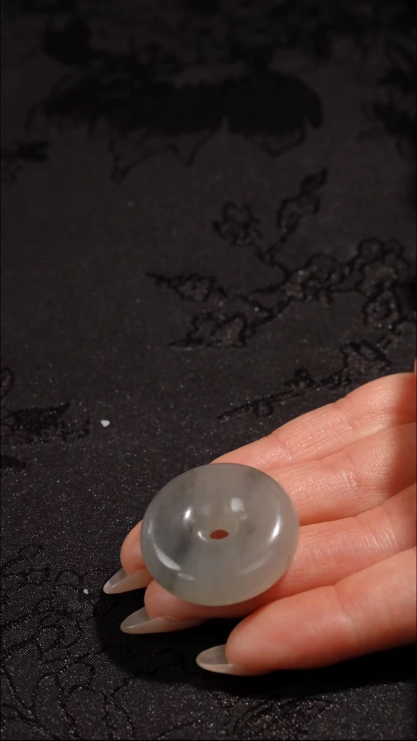 吊坠(不含链)未镶嵌和田玉和田玉于田青花平安扣