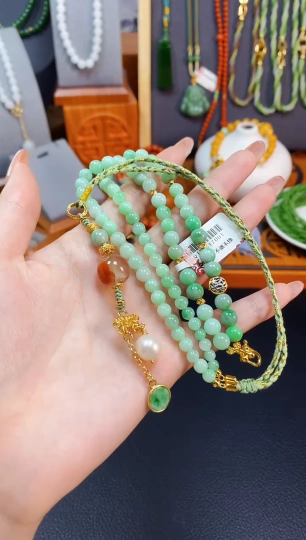 颈饰银S925镶嵌翡翠翡翠项链万能链