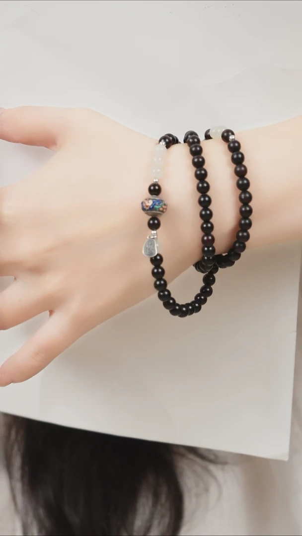 手串檀香紫檀（小叶紫檀）未镶嵌三圈小叶紫檀