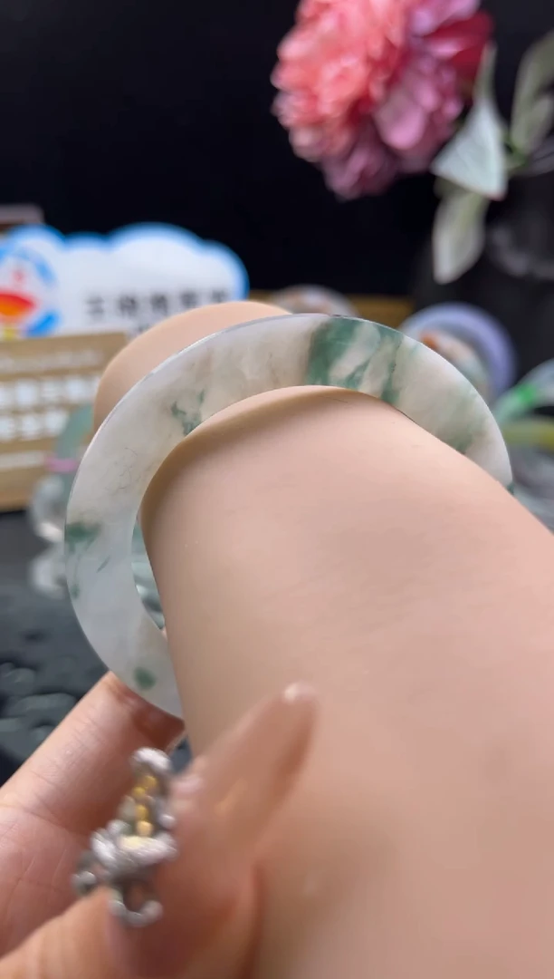 未镶嵌手镯定制翡翠54-60意境飘花「定制不退不换」