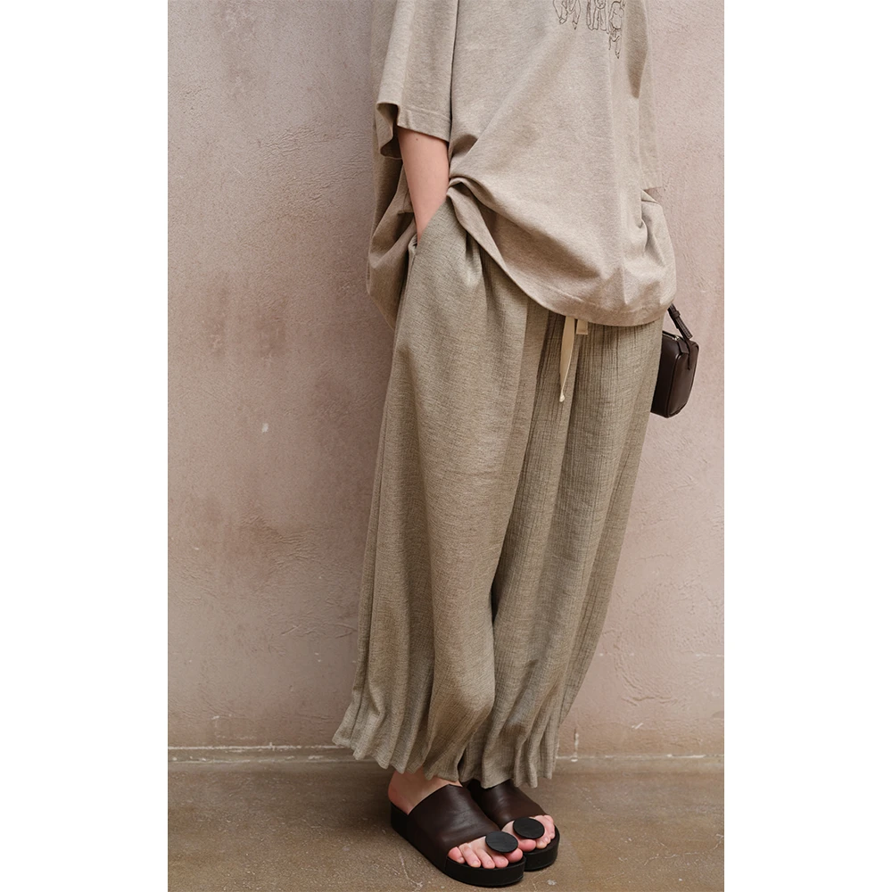 LA CALLA下脚收边亚麻裤YY-M-5411