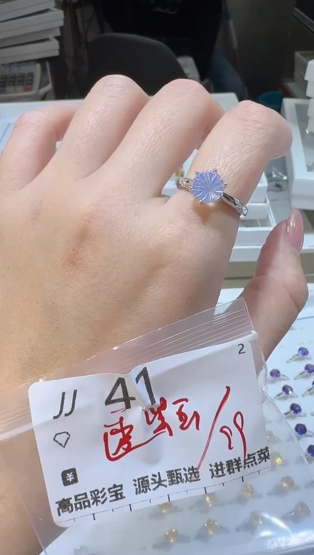 【闪购商品】水晶戒指银S925镶嵌多样性发一JJ41