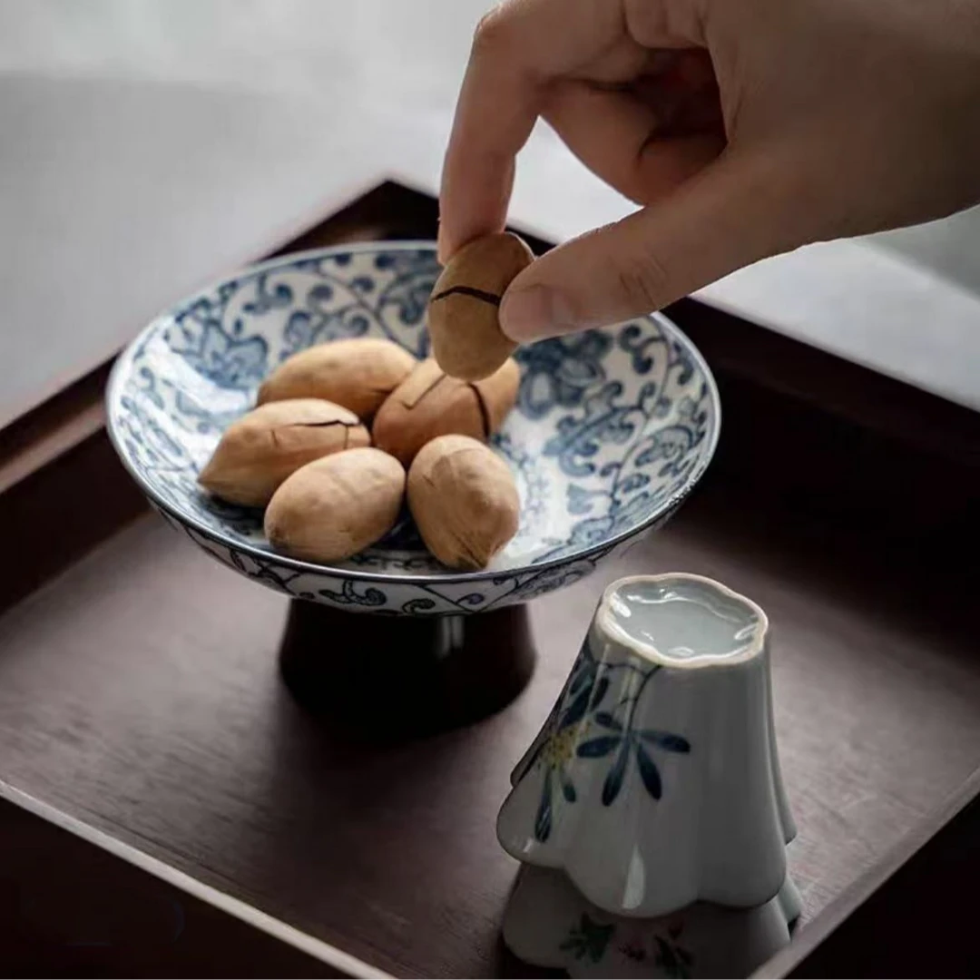 纳兰-陶瓷青花果盘家用茶道零配（Q0020）