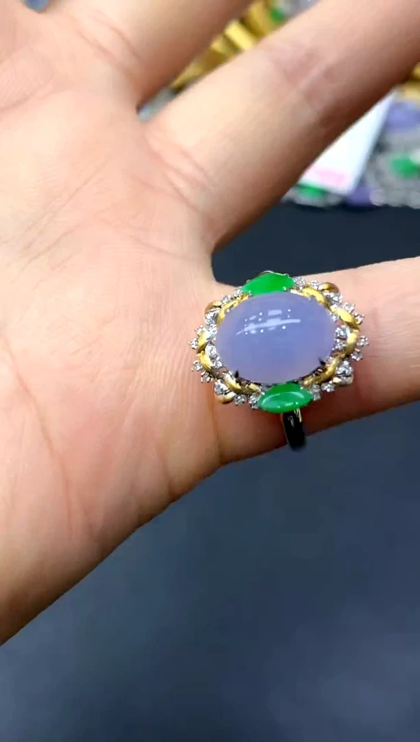 18K金镶嵌戒指翡翠208-中国好珍宝