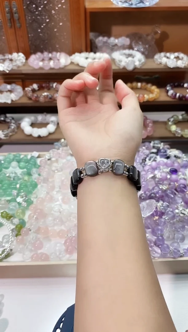 【闪购商品】紫晶项链未镶嵌银曜石手牌