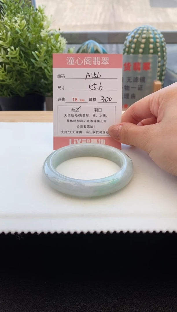 未镶嵌手镯翡翠55.6圈口 编码 A156