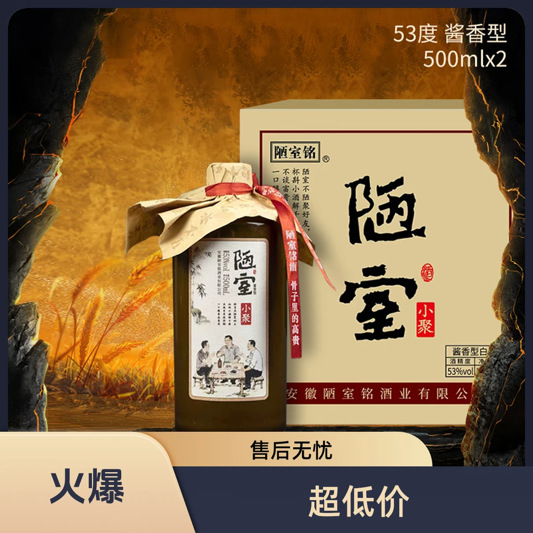 陋室铭【年终狂欢】陋室小聚酒（酒厂补贴）53度500ml*2