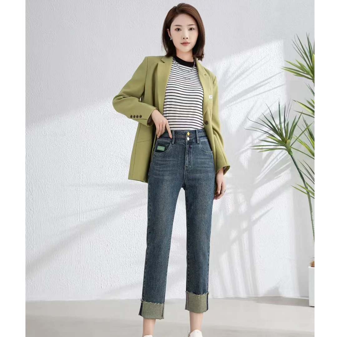 M·SUYA/梦舒雅春季上新 【高腰双扣小脚九分裤】中高腰 23005 23006