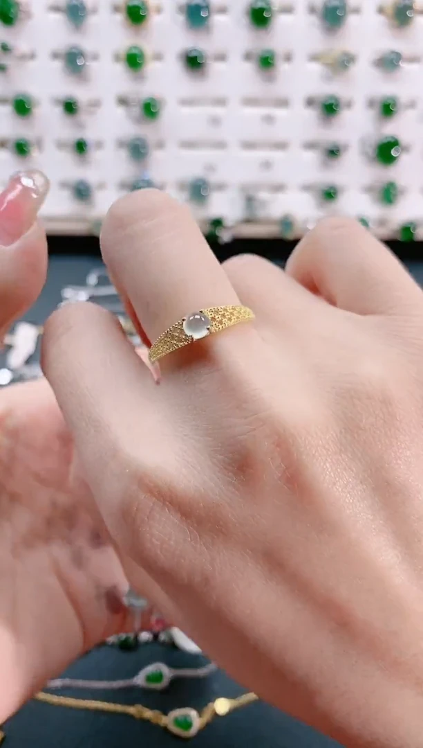 【闪购商品】翡翠戒指银S925镶嵌天然翡翠