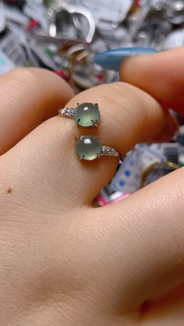 银S925镶嵌戒指翡翠百内无证书