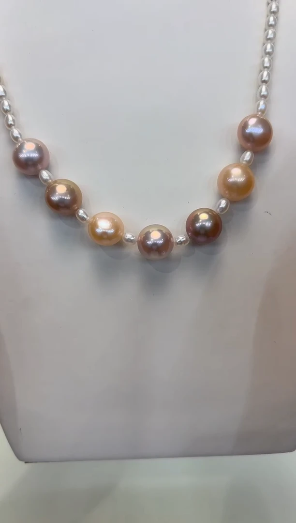 【闪购商品】淡水珍珠项链银S925镶嵌大微笑