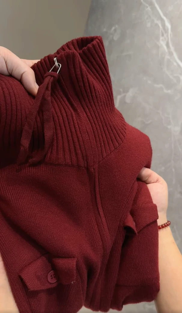 休闲高领长袖针织外套女2026冬季新款时尚气质宽松显瘦通勤上衣