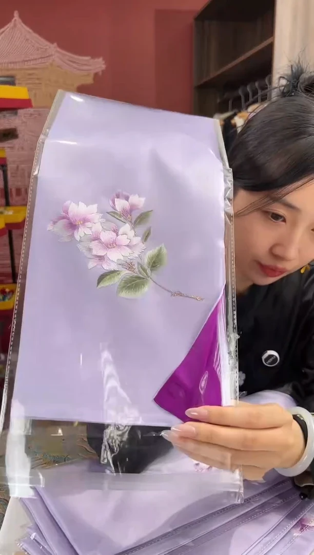 【闪购商品】刺绣苏绣100桑蚕丝丝巾