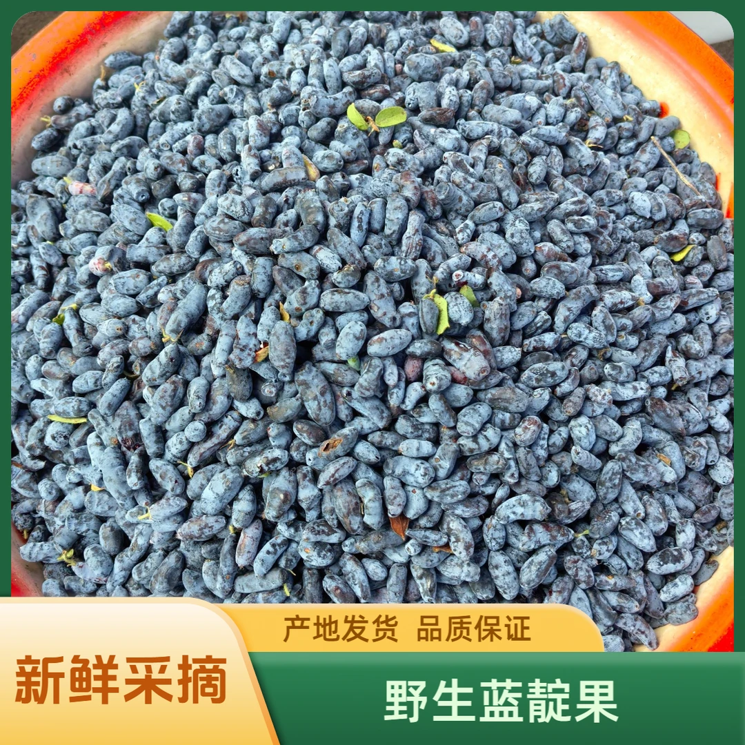 野生蓝靛果羊奶子山茄子原味收到货会破皮出汁成果泥状东北冻果