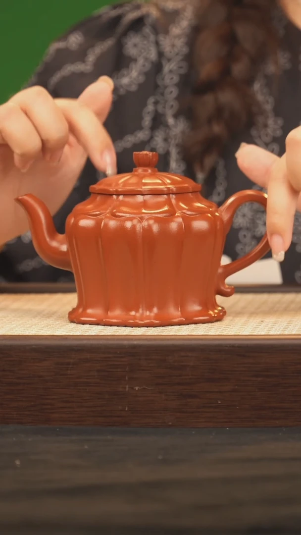 茶壶紫砂00520028526筋纹裙花