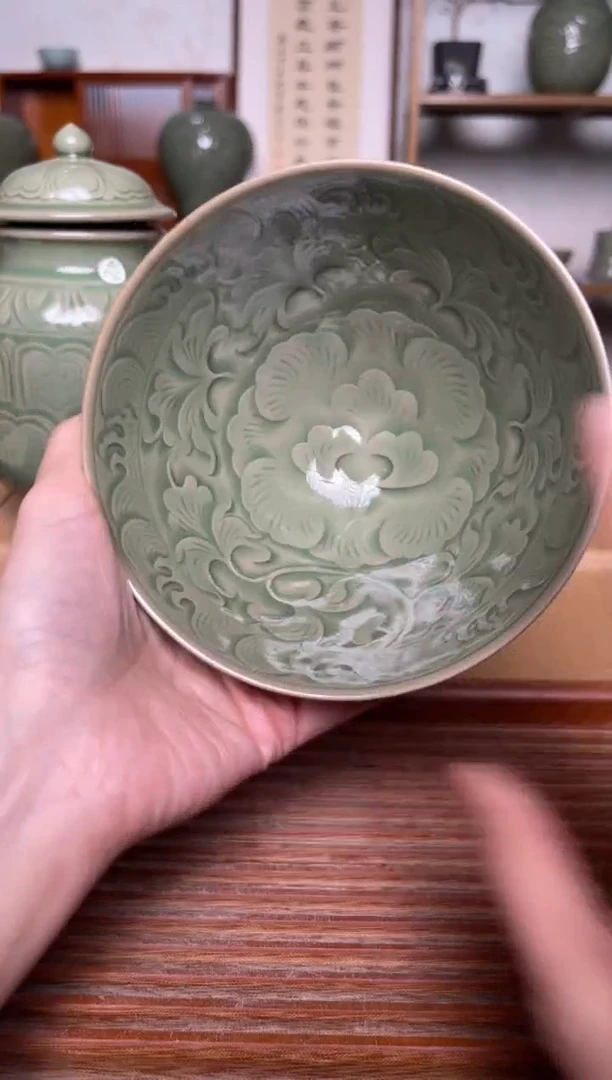 瓷器孟红娟纯手工斗笠碗