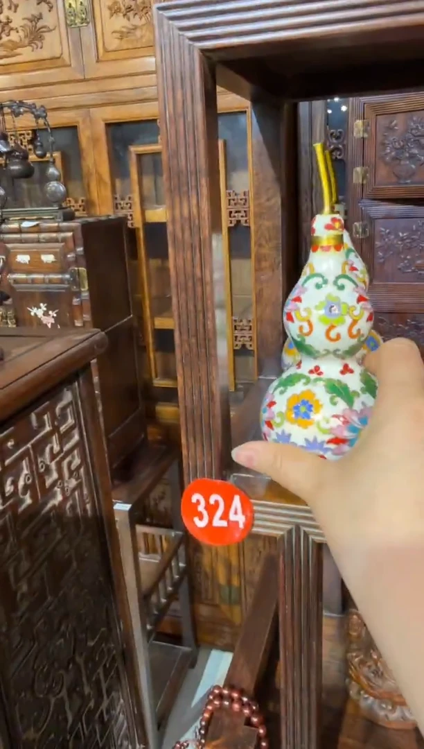 木木头款景泰蓝白葫芦298