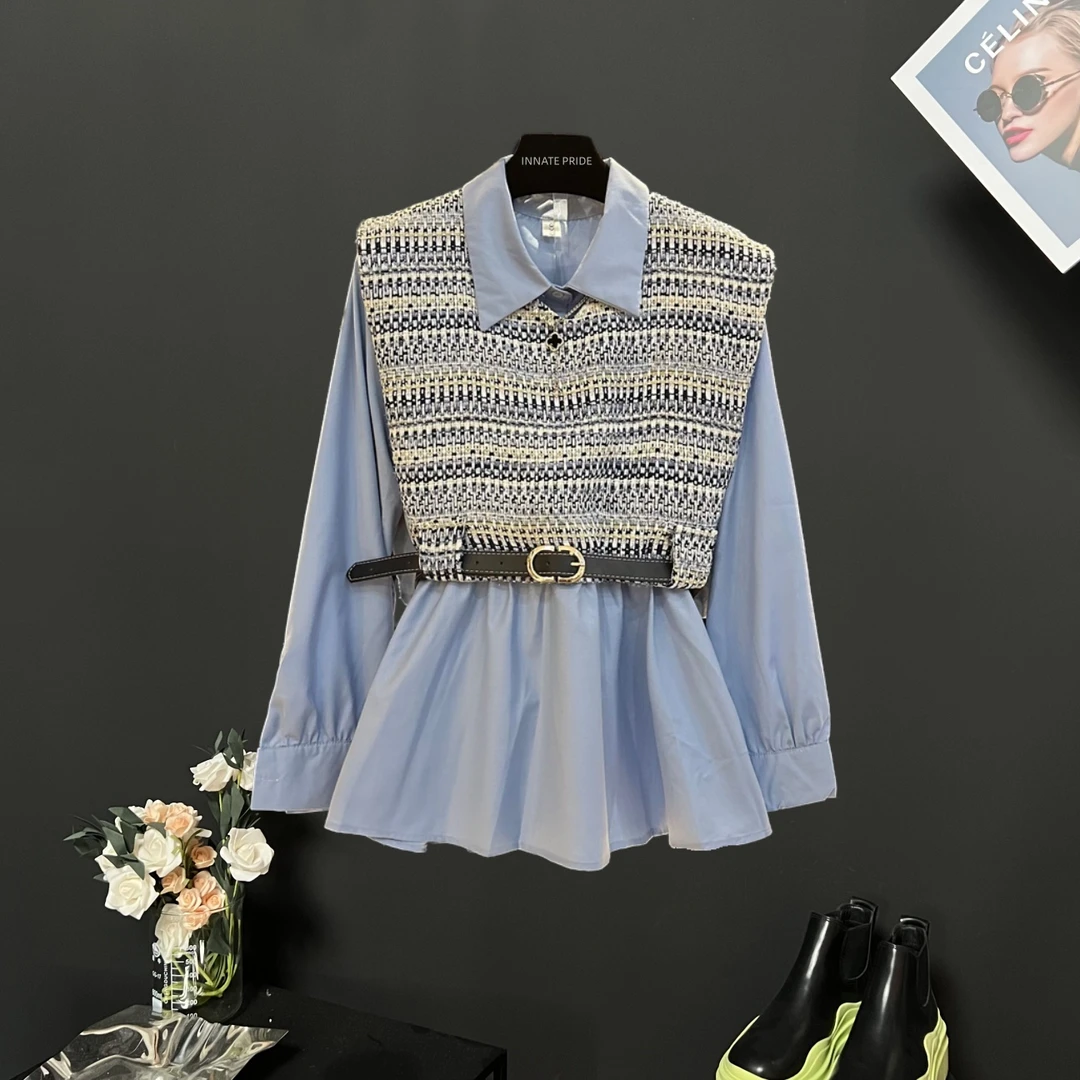 【Innate Pride】秋季新款时尚轻奢百搭衬衣翻领纯色设计感小众衬衣