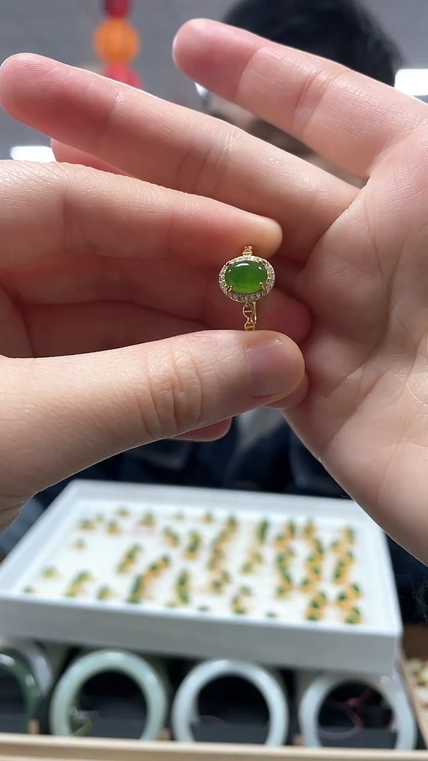 【闪购商品】和田玉戒指银S925镶嵌戒指一件