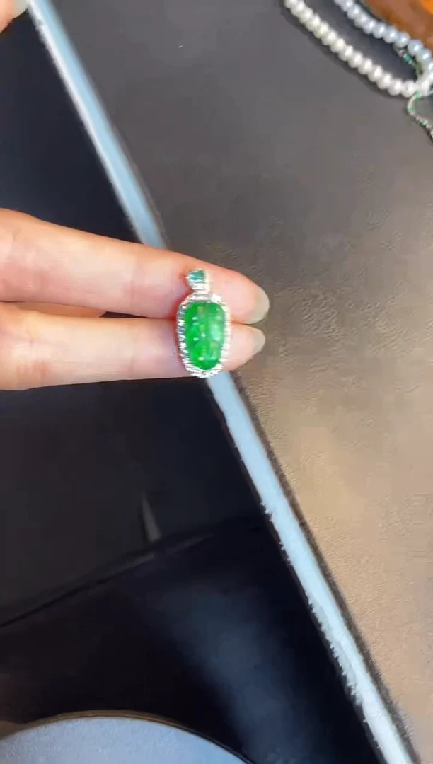 吊坠(不含链)银S925镶嵌翡翠1