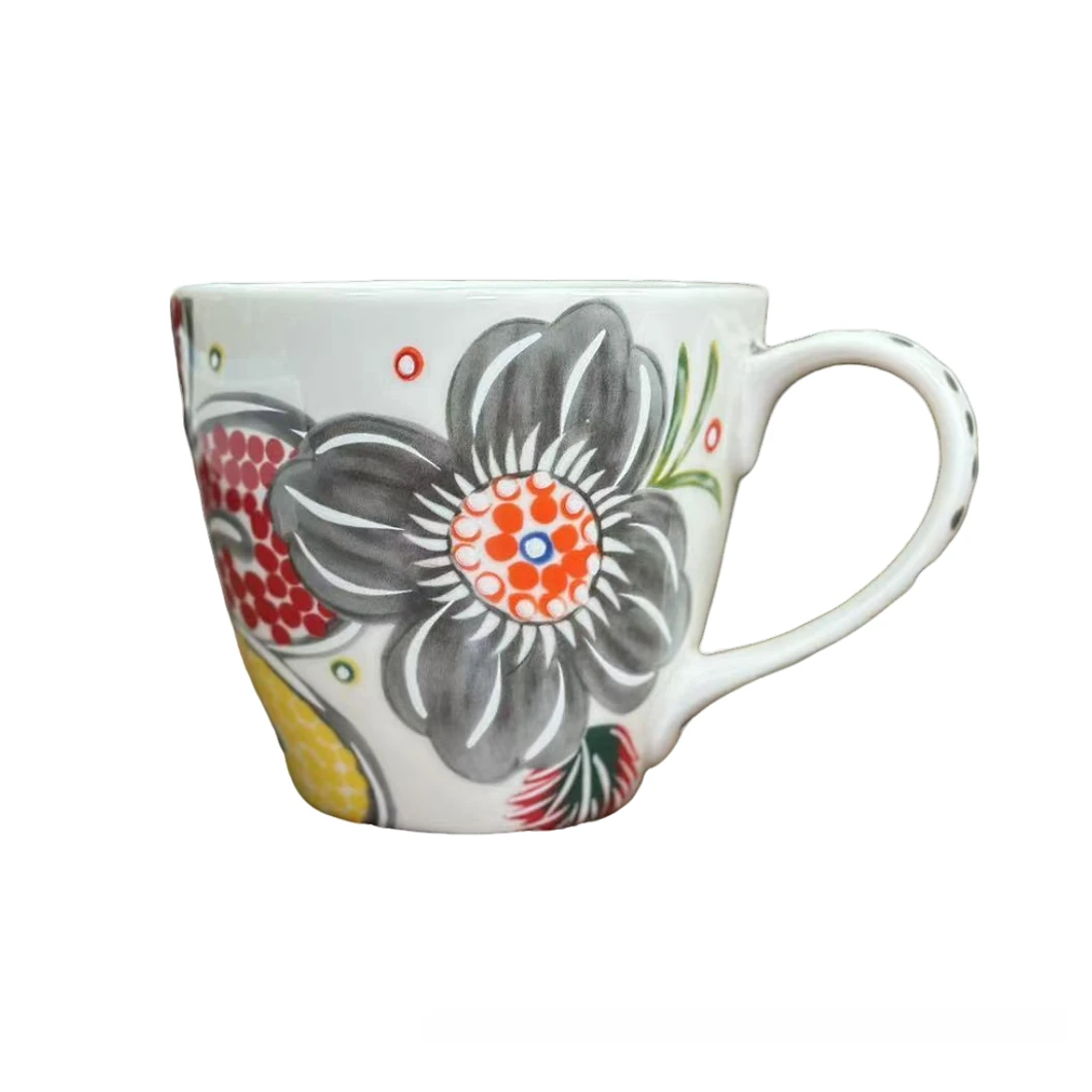 【CRG家】400ML 太阳花 限定款手工陶瓷马克杯 欧式茶杯 送搅拌勺