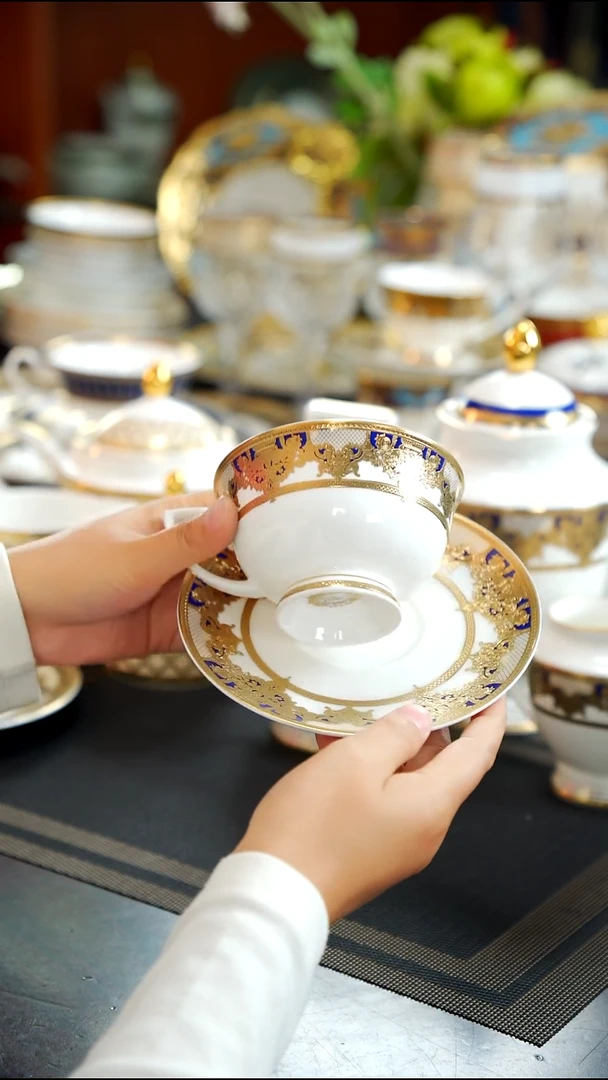 36%以上骨粉骨瓷咖啡杯碟  1套