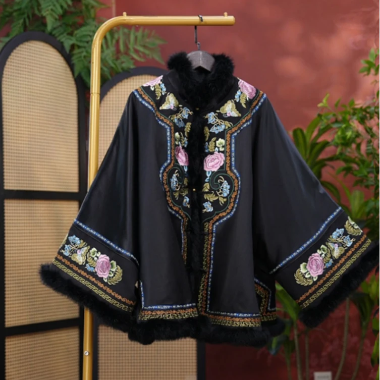 240070素女馆新款冬季重工刺绣中国风加厚棉服