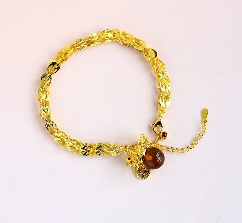 【荣总专属】高端轻奢凤尾手链合金镶嵌蓝珀【证书+礼盒】CM12466