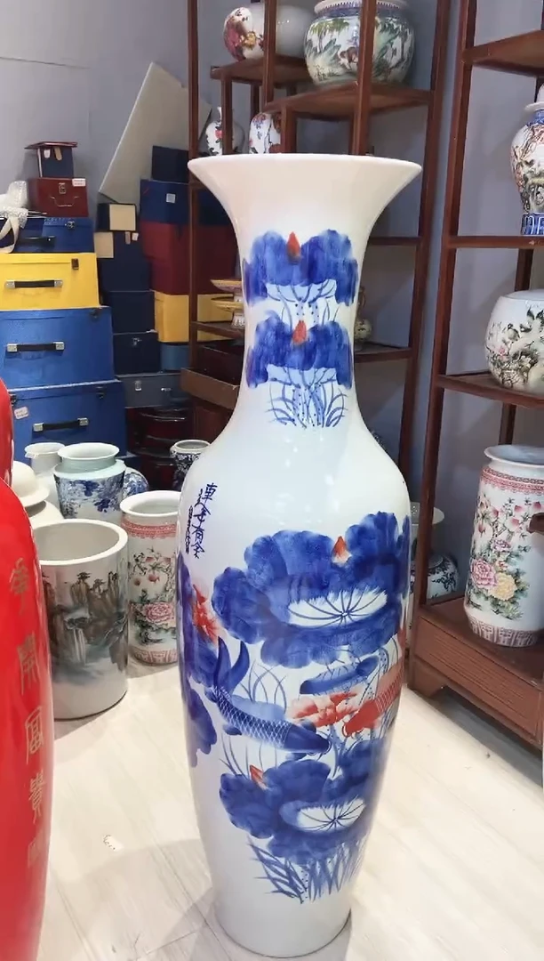 摆件金*景德镇陶瓷花瓶1.2米