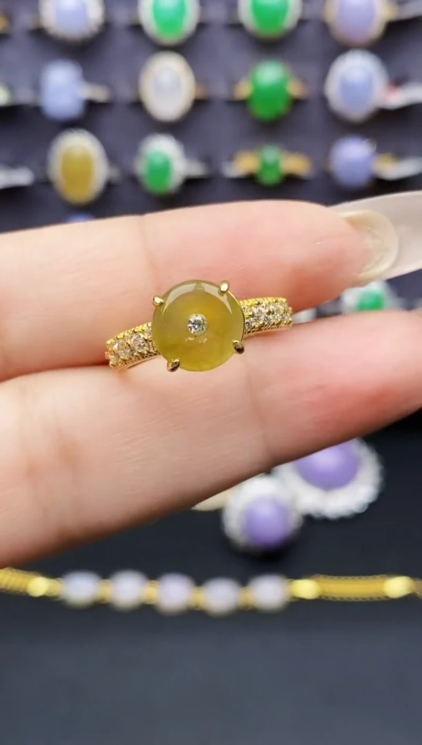 银S925镶嵌戒指翡翠0806