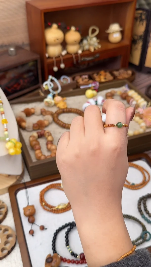 木质类竹节小戒指 节节高升