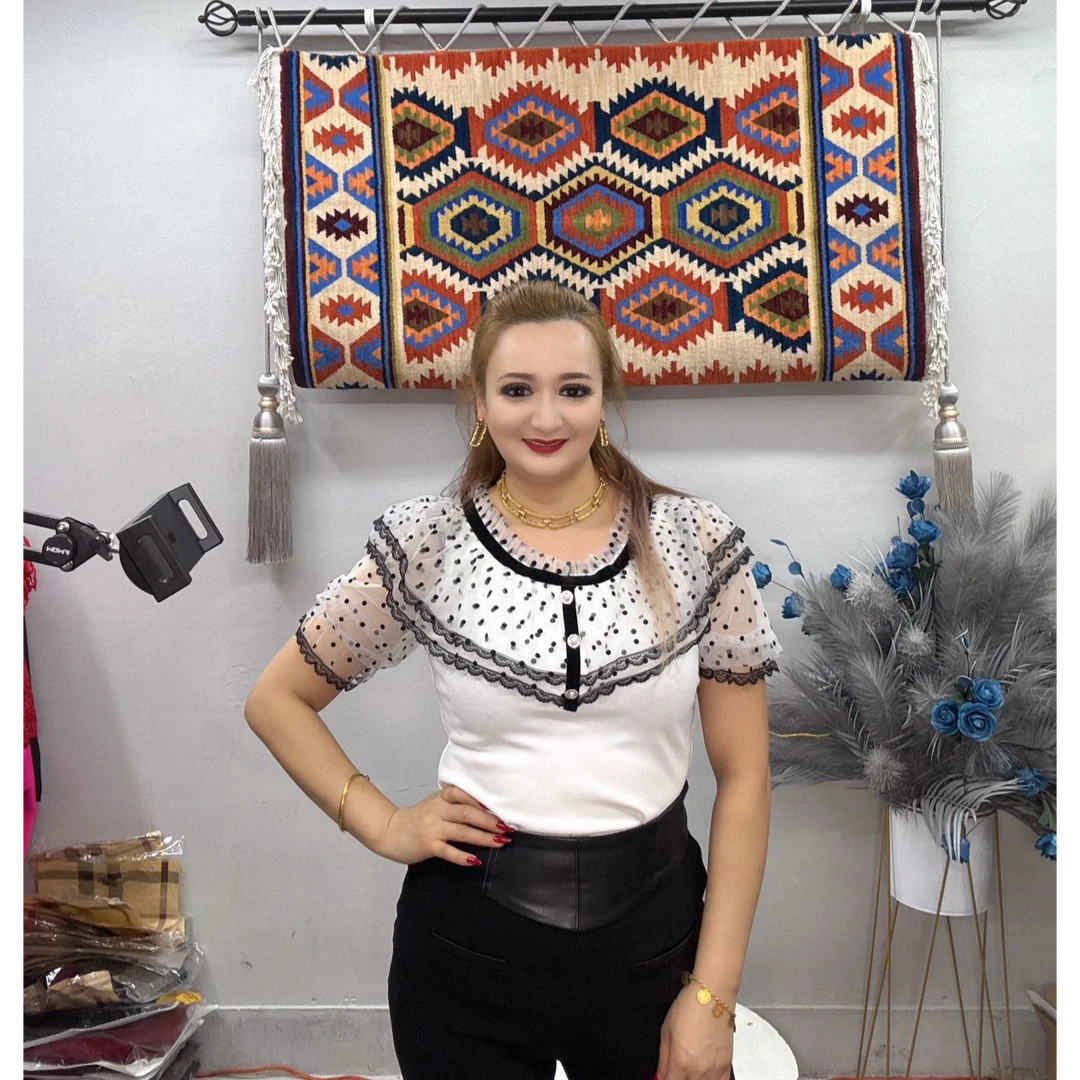 气质中袖点点衬衫 显瘦 百搭 9908