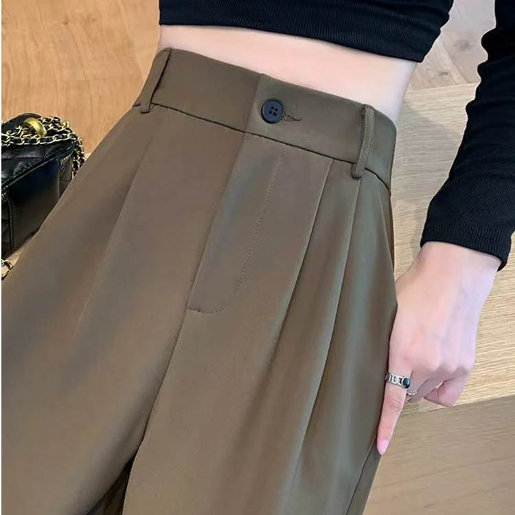 1289时尚双褶西装阔腿裤