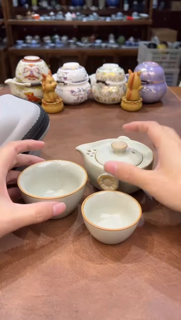真的很便宜会开片的旅行茶具