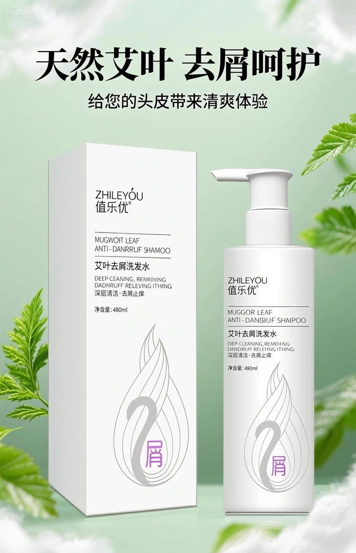 艾叶去屑洗发水蓬松持久留香