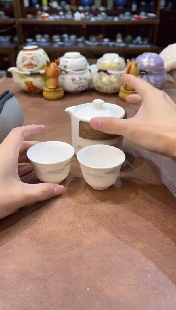 真的很便宜超好看会开片的旅行茶具