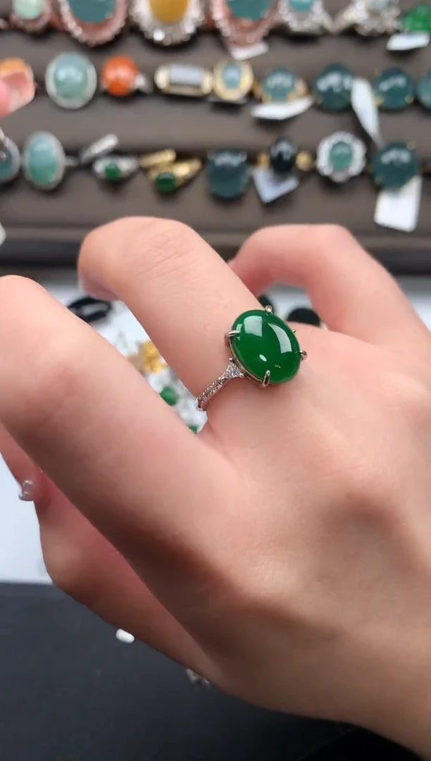 【闪购商品】翡翠戒指银S925镶嵌521124