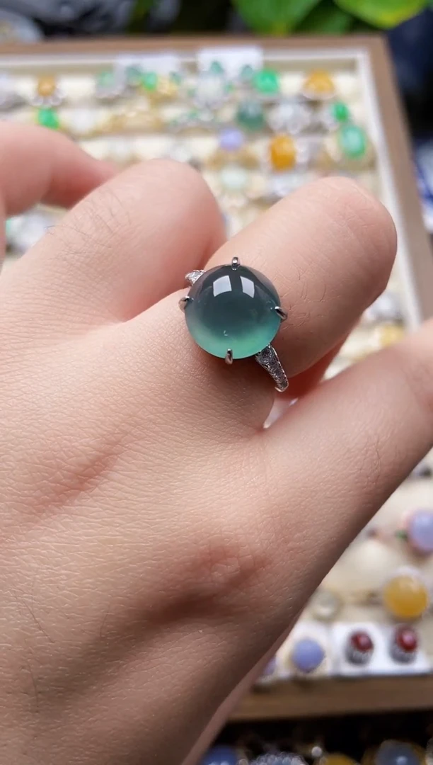 银S925镶嵌戒指翡翠57