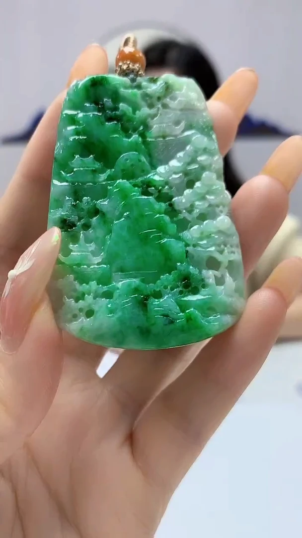 【闪购商品】定制翡翠未镶嵌0405DD-毛货挂件山水24