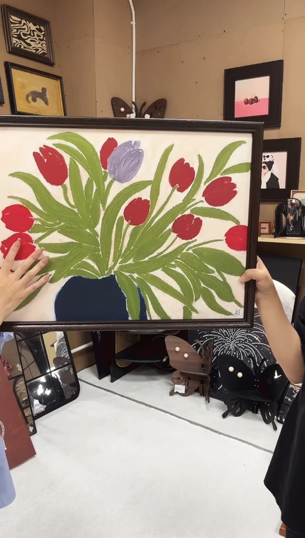 竖款45*60  胡桃木油画布